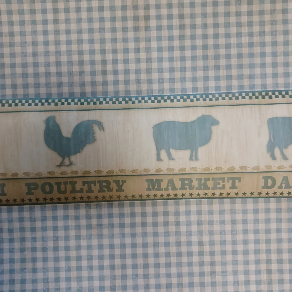 Wallpaper Border Grace Blue Farmers Market